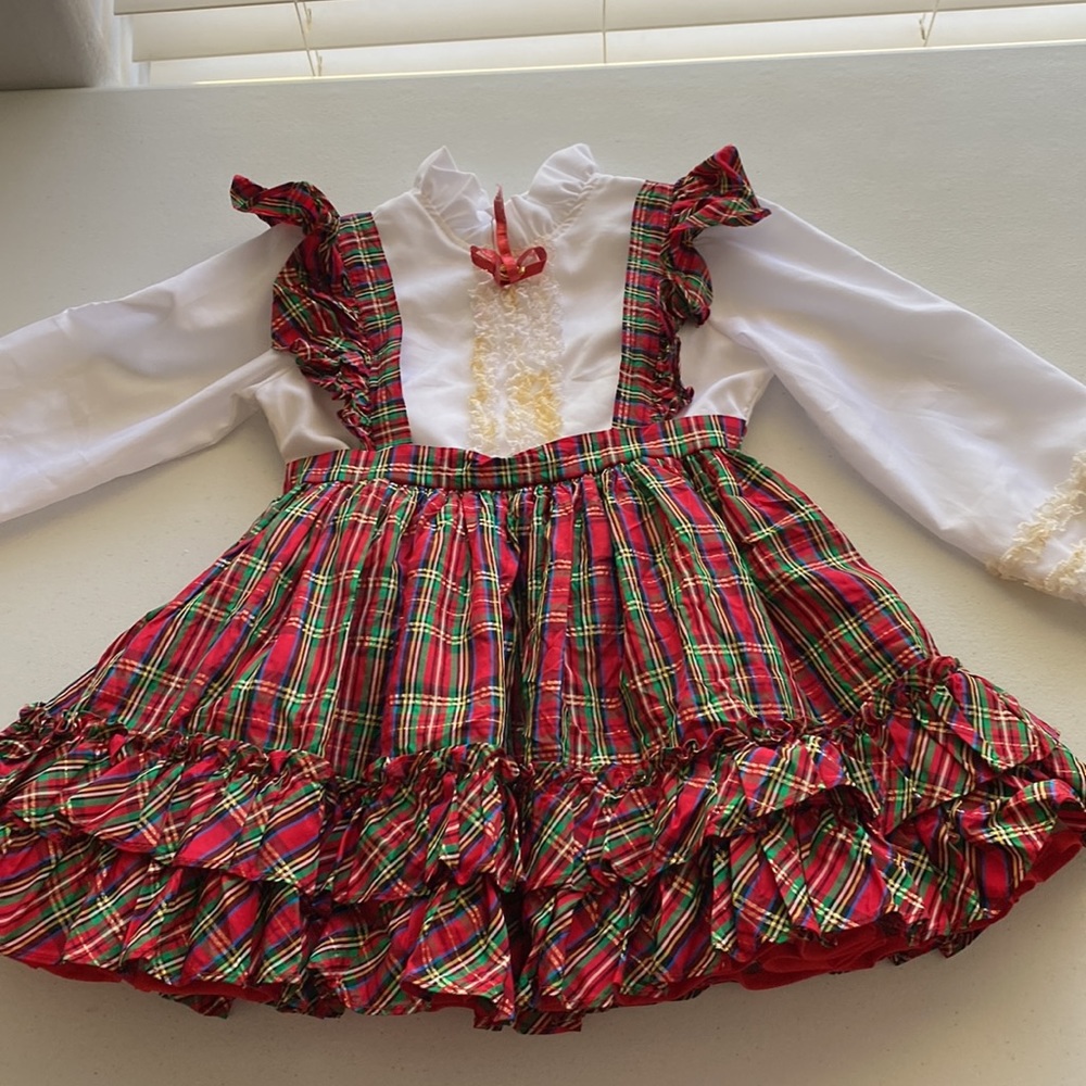 Vintage Lilo California Full Circle Ruffles Plaid Dress‎ Size 4